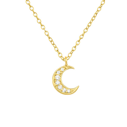 Halbmond-Halskette aus 925 Sterling Silber