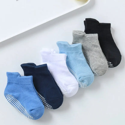 6 Paar Anti-Rutsch Baby, Kleinkind-Socken aus Baumwolle