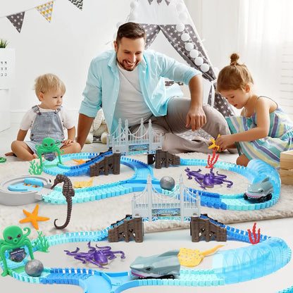 Shark Rennwagen Spielzeug - Flexibler Rennbahn-Set