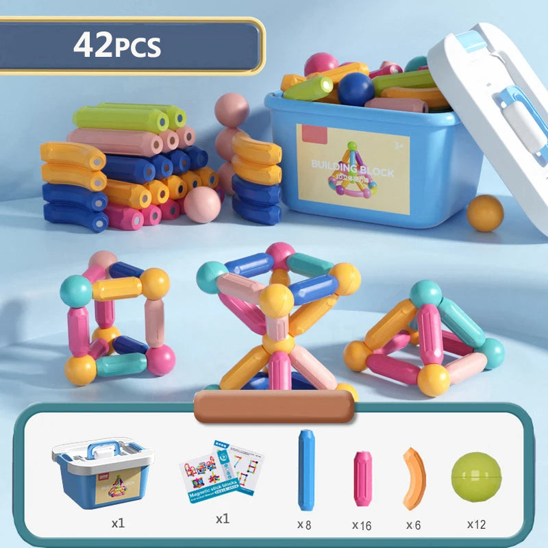 Magnetische Bauklötze für Kinder – Montessori-Lernspaß