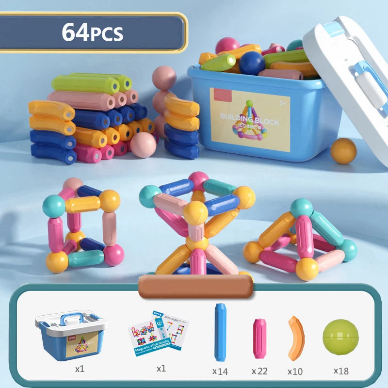 Magnetische Bauklötze für Kinder – Montessori-Lernspaß