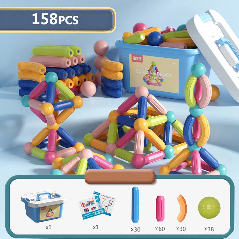 Magnetische Bauklötze für Kinder – Montessori-Lernspaß