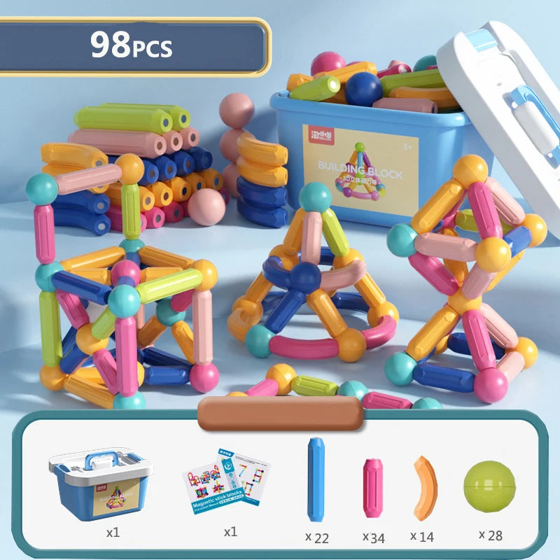 Magnetische Bauklötze für Kinder – Montessori-Lernspaß