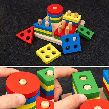 9-in-1 Montessori Holzspielzeug Set für Babys und Kleinkinder